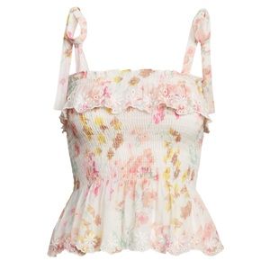 NWT Polo Ralph Lauren Floral Ruffled Peplum Tank Top Size S MSRP $268